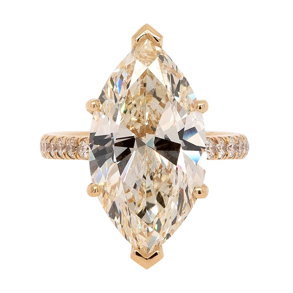 Women's 10.05 Carat Natural Marquise Cut GIA Diamond Ring For Sale