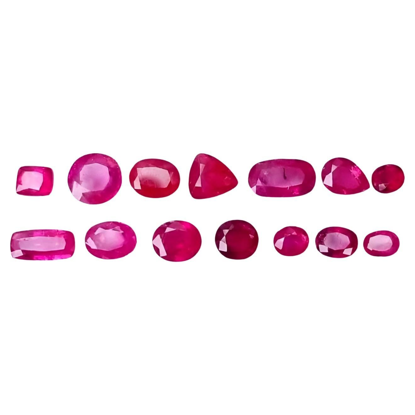 10.05 Carats Faceted Pink Ruby Stone Lot Natural Gemstones from Afghanistan 