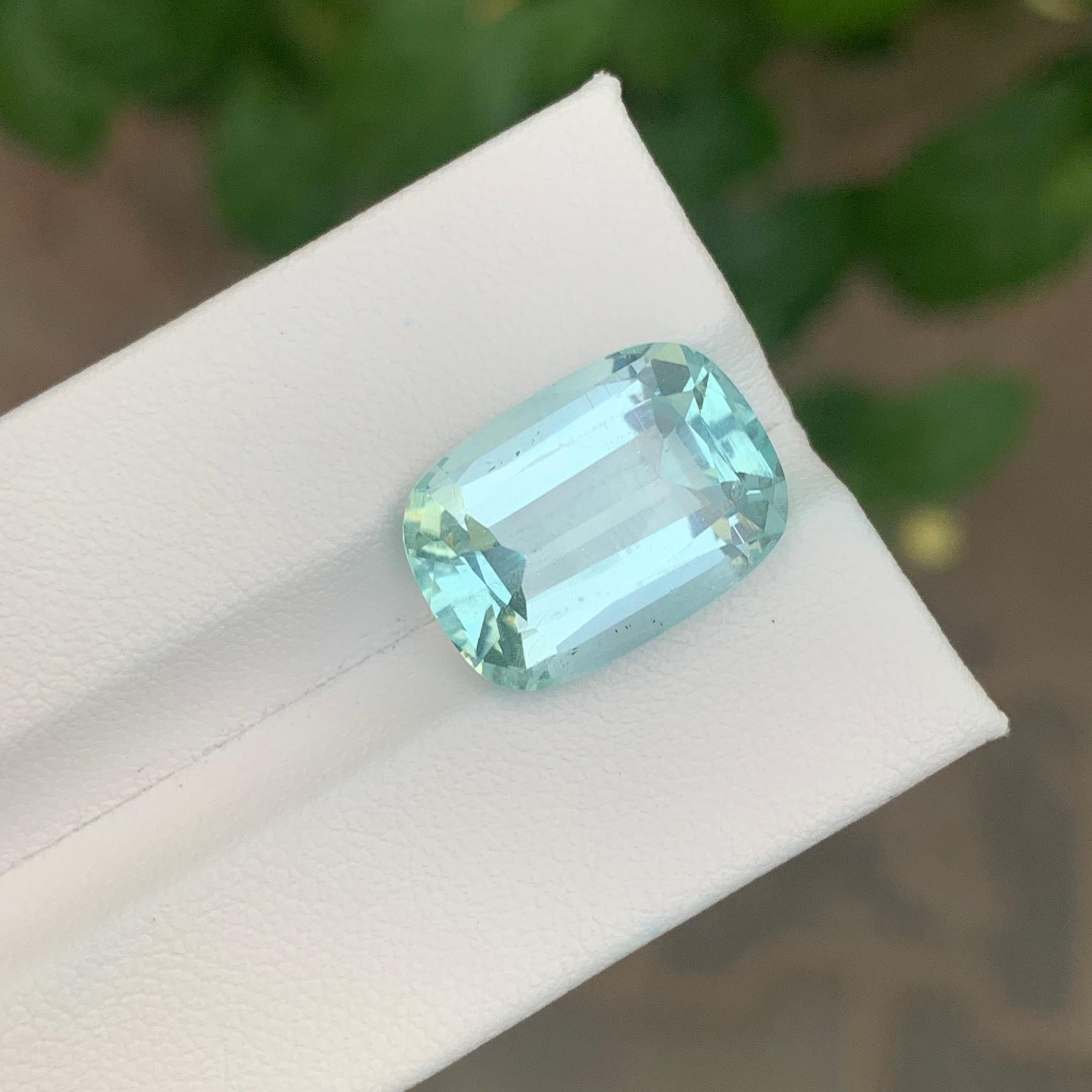 10,05 Karat unbehandelter natürlicher loser Aquamarin Edelstein Cushion Shape im Angebot 6