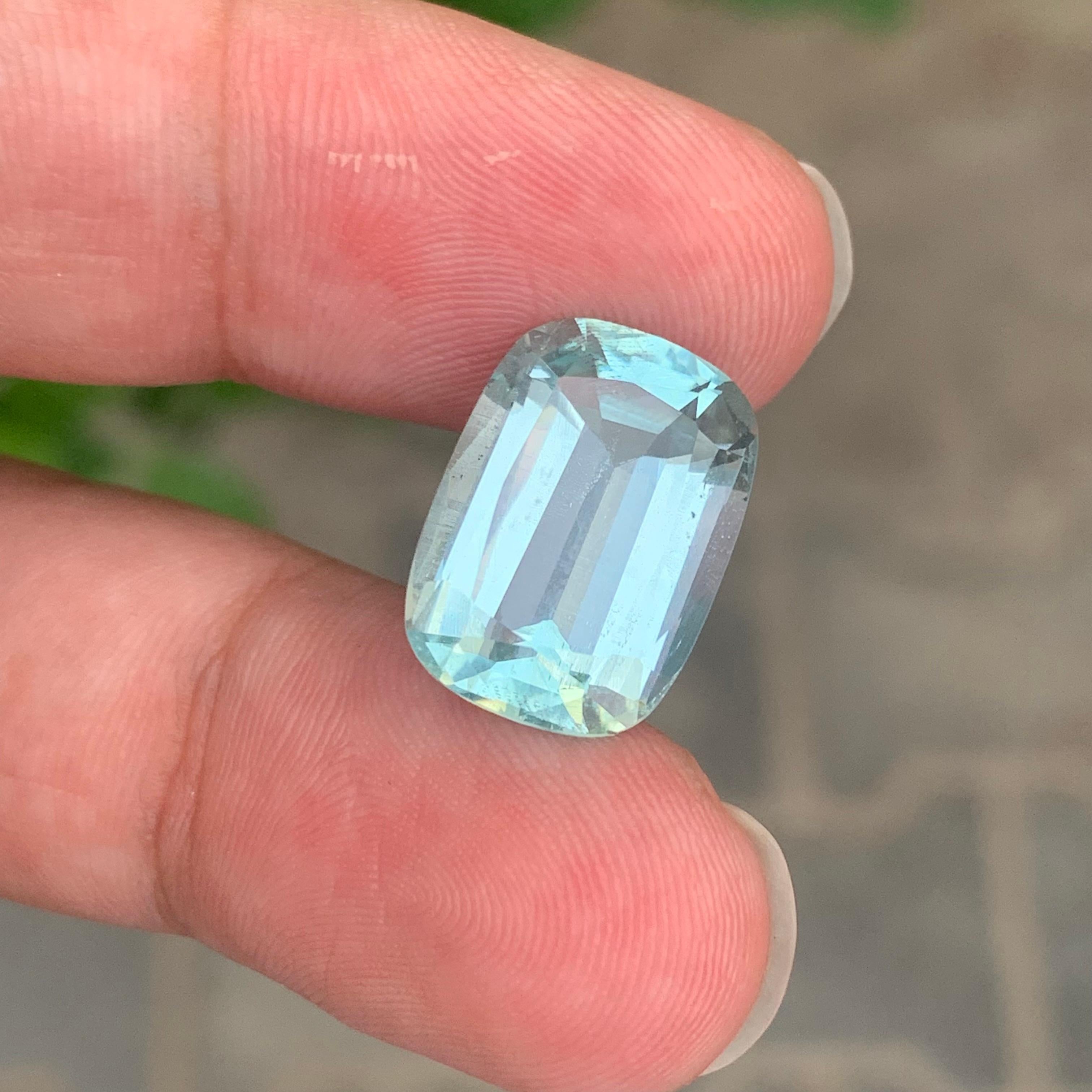 10,05 Karat unbehandelter natürlicher loser Aquamarin Edelstein Cushion Shape im Zustand „Neu“ im Angebot in Brisbane, AU