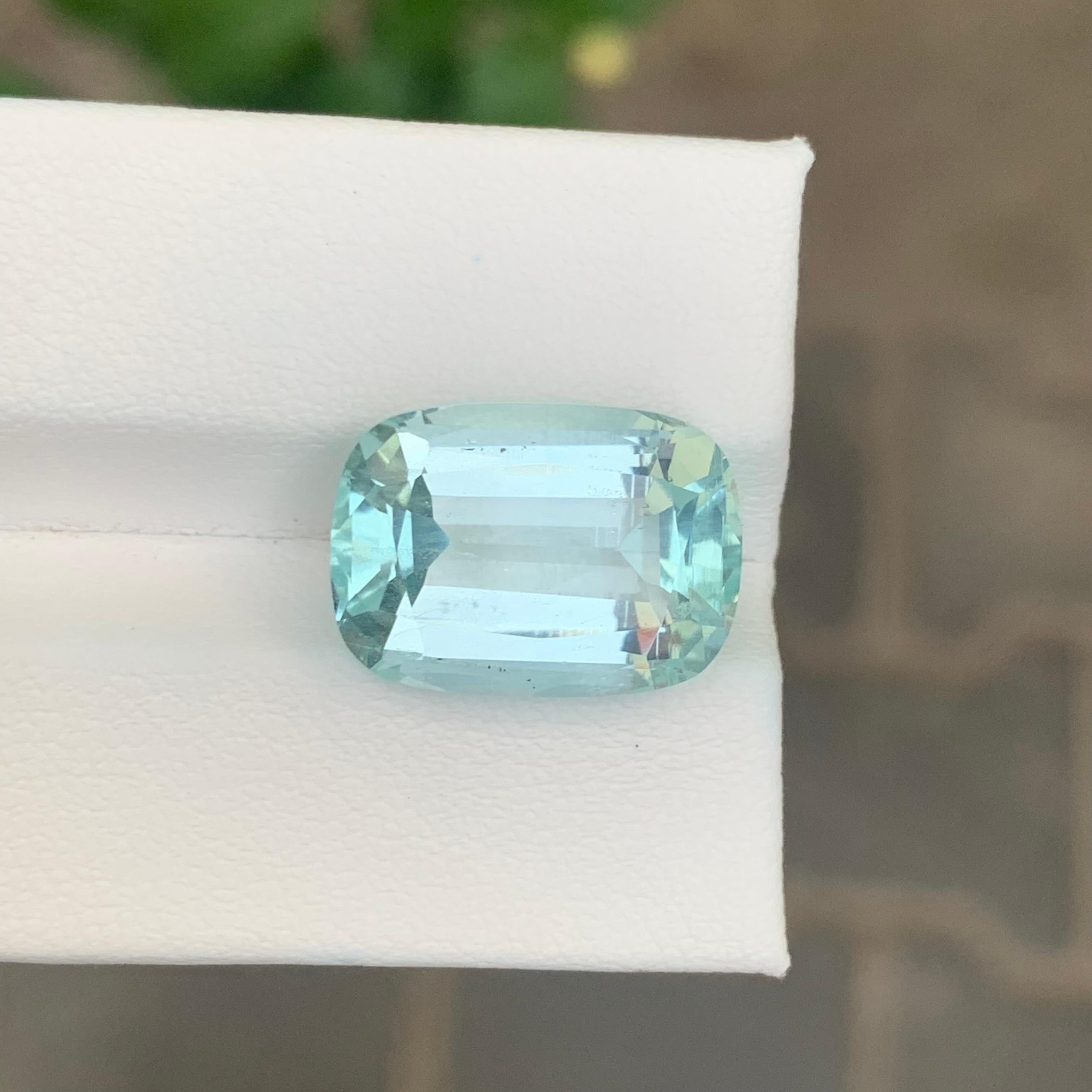 10,05 Karat unbehandelter natürlicher loser Aquamarin Edelstein Cushion Shape für Damen oder Herren im Angebot
