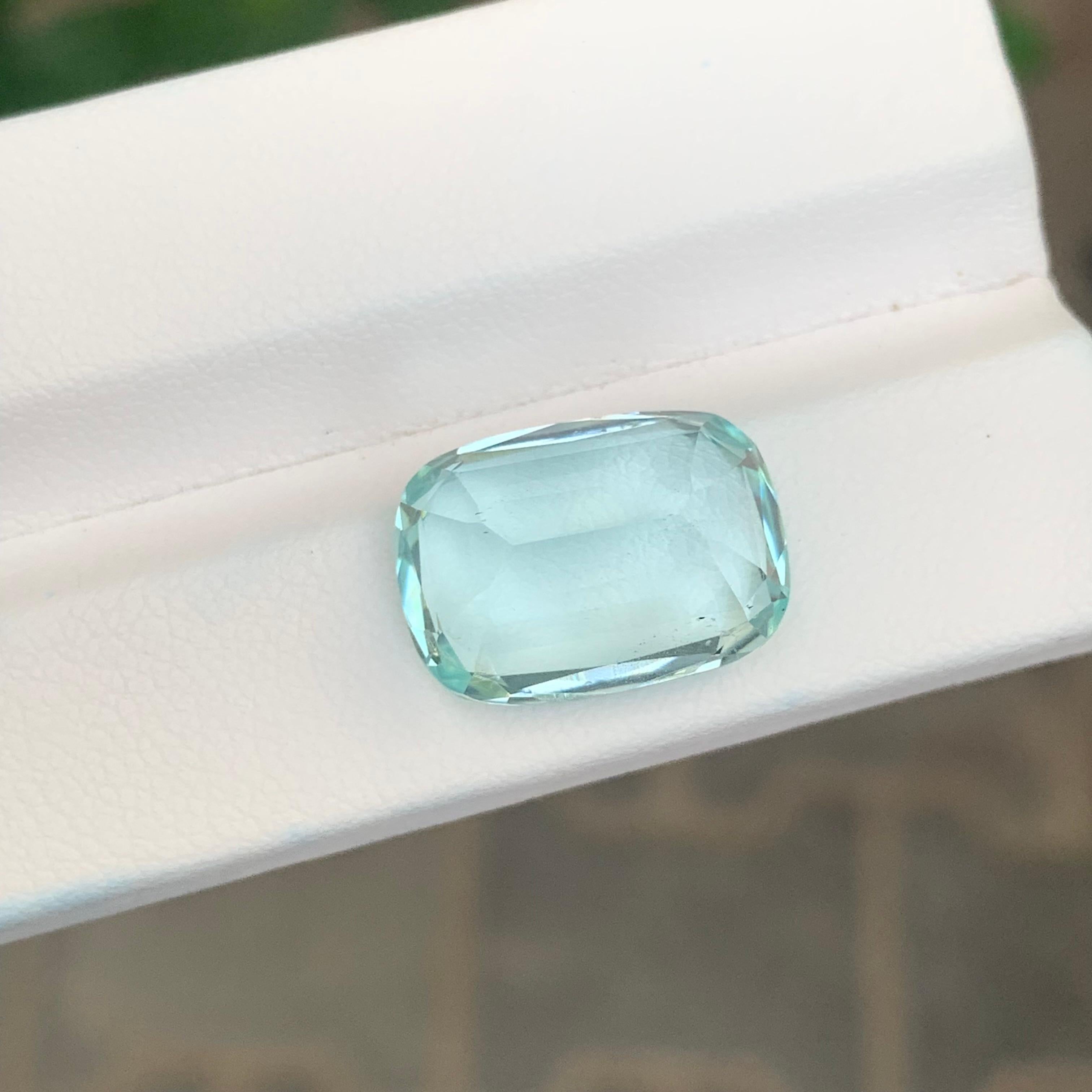 10,05 Karat unbehandelter natürlicher loser Aquamarin Edelstein Cushion Shape im Angebot 3
