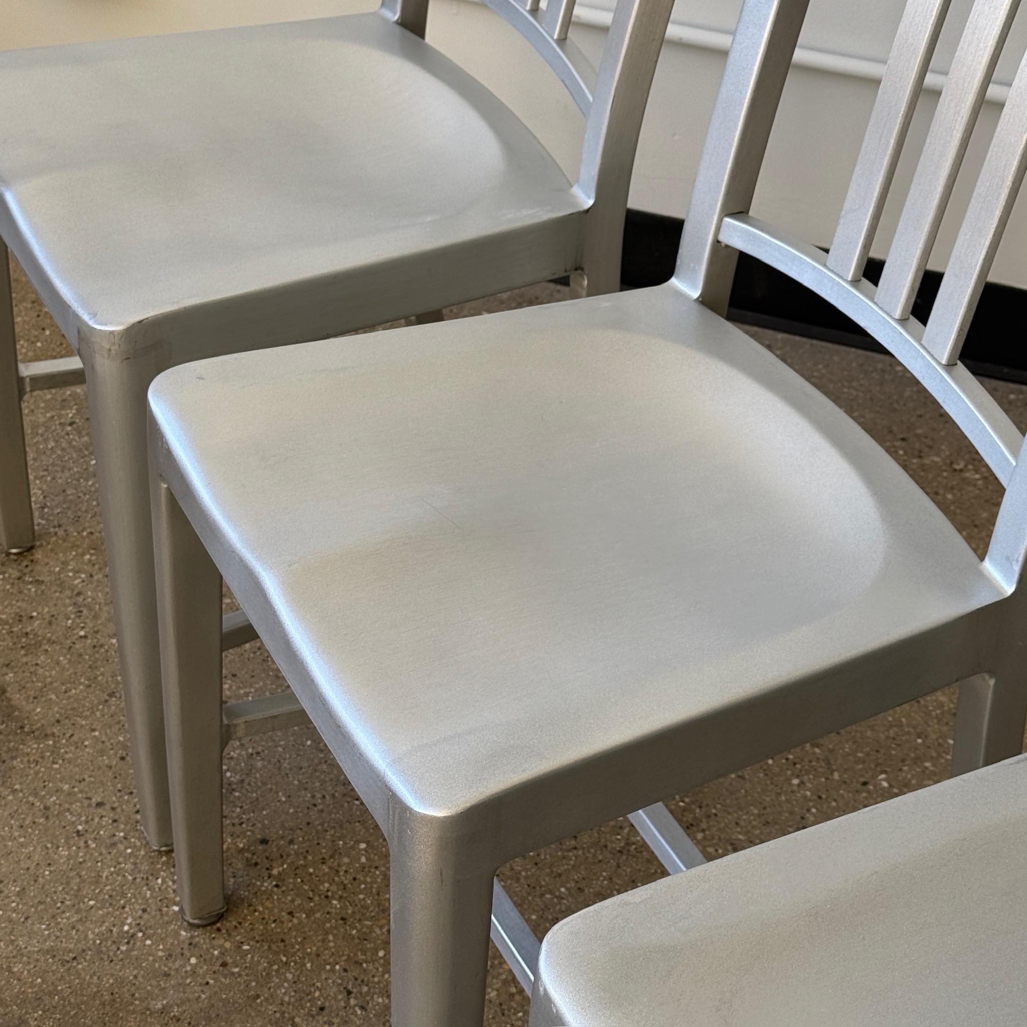 Mid-Century Modern 1006 Alumnium Navy Chairs by Emeco For Sale