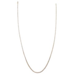 10.06 Carat Round Diamond Yellow Gold Tennis Necklace 14 Karat 20''