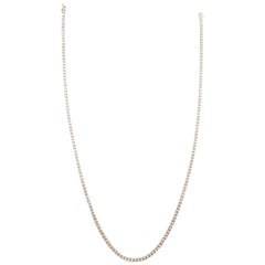 10.06 Carat Round Diamond Yellow Gold Tennis Necklace 14 Karat 20''