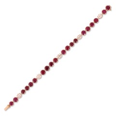10.06 Carat Ruby and Diamond Bracelet in 18k Gold