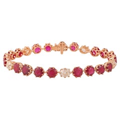 Pulsera de rubíes y diamantes de 10,06 quilates en oro de 18 quilates