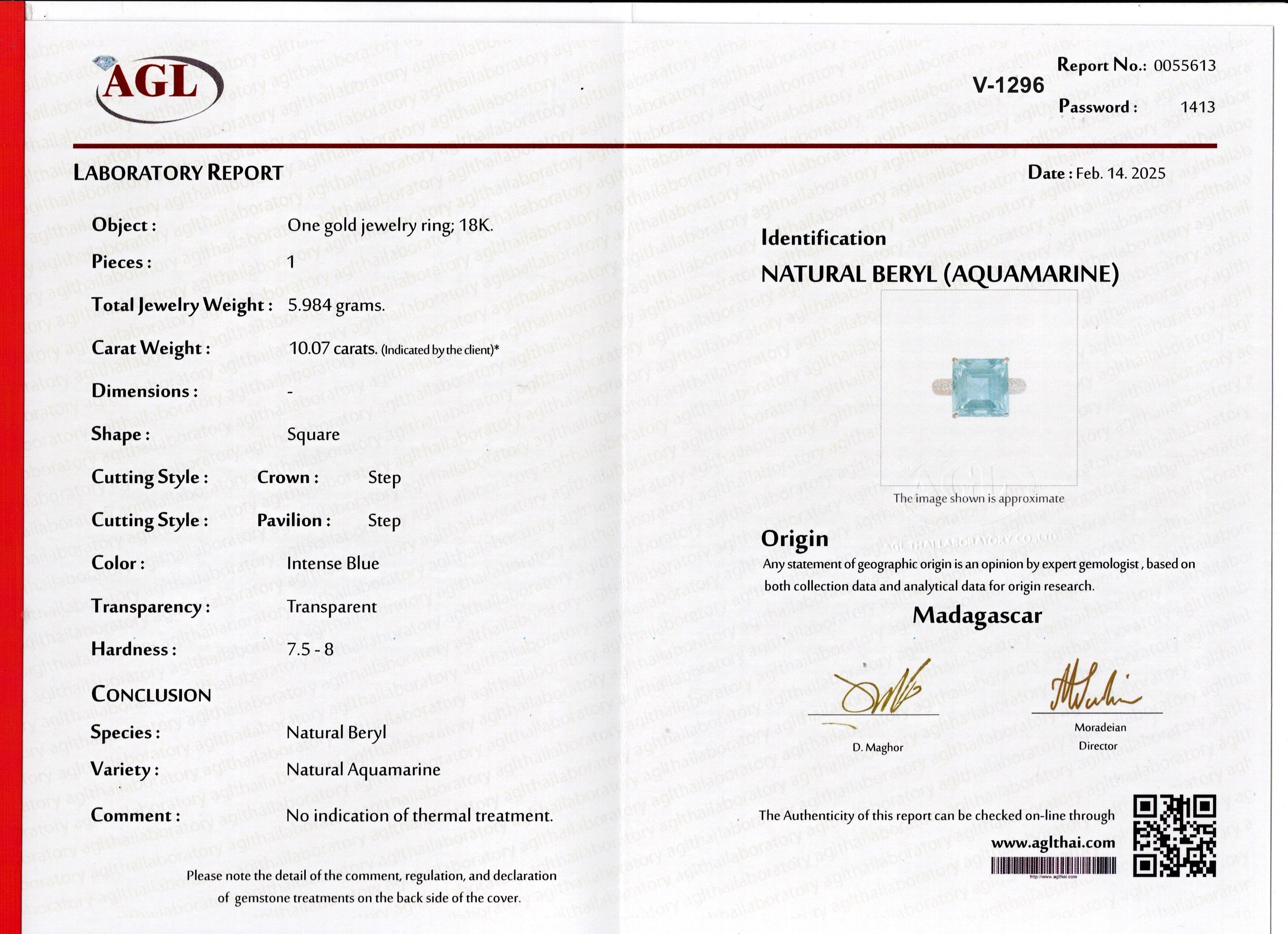 Anello Cocktail Solitario con Acquamarina e Diamante da 10,07 Carati in vendita 7