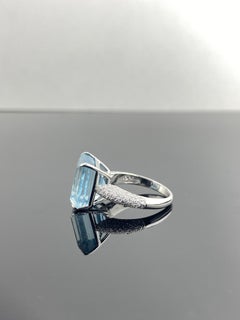 10,07 Karat Aquamarin und Diamant Solitär Cocktail-Ring
