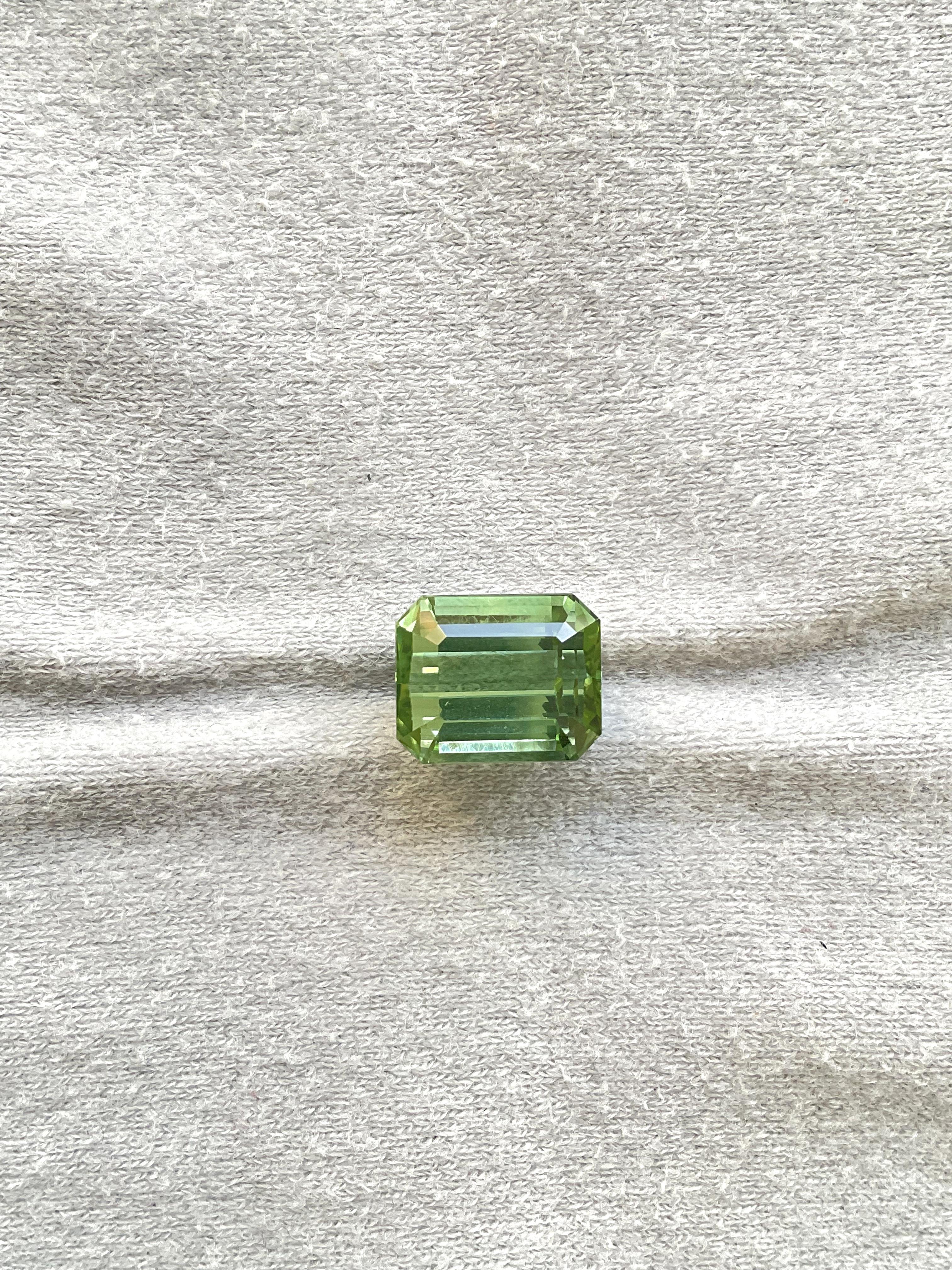 Octagon Cut 10.07 carats green Tourmaline octagon Faceted cut stone Top Quality Natural gem For Sale