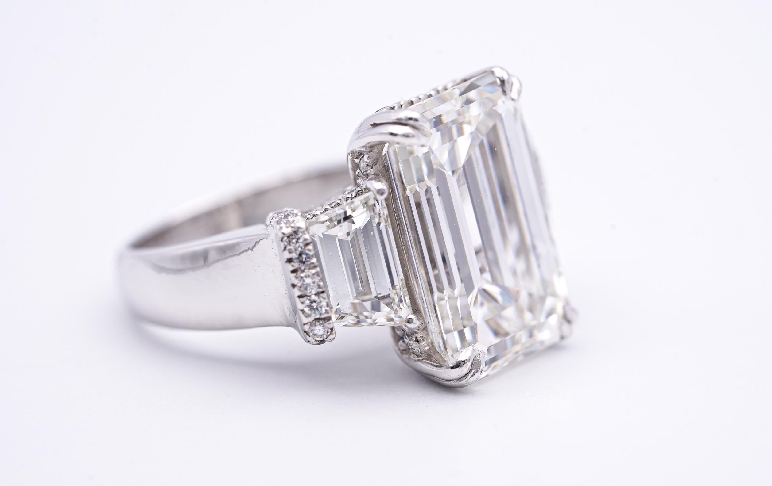 Modern 10.07 Emerald Cut Diamond Ring, GIA Certified