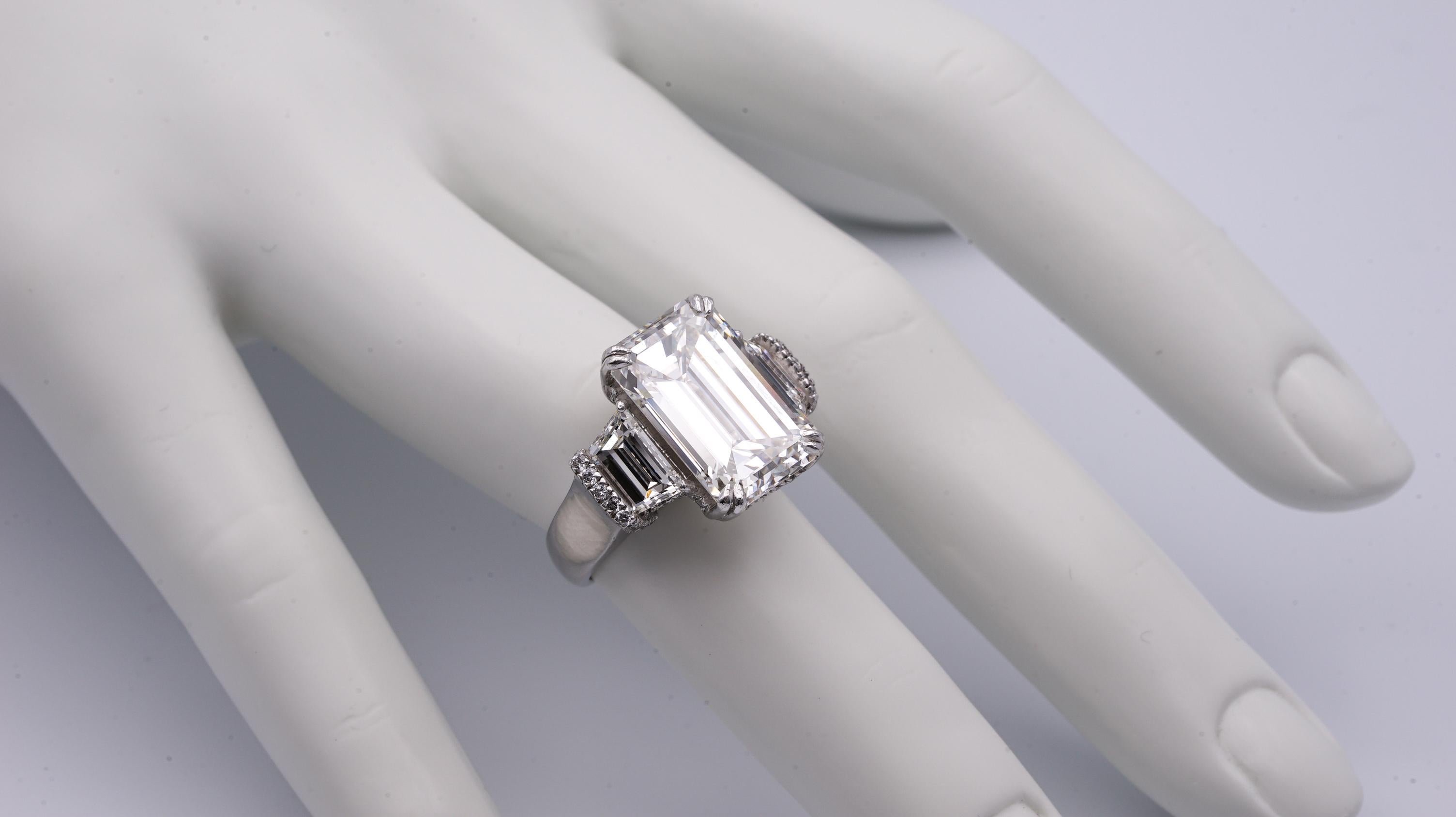 10.07 Emerald Cut Diamond Ring, GIA Certified 1