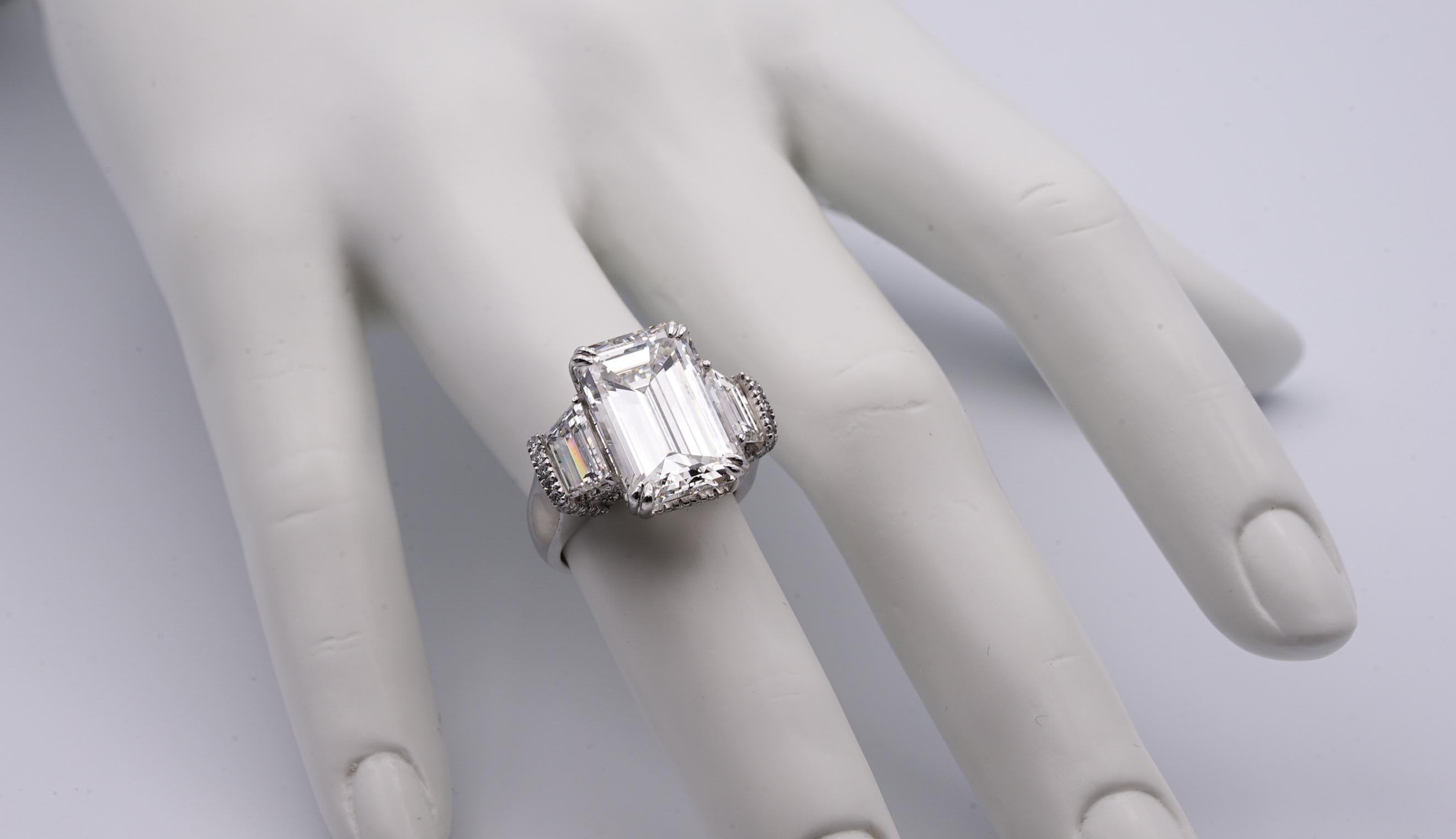 10.07 Emerald Cut Diamond Ring, GIA Certified 2
