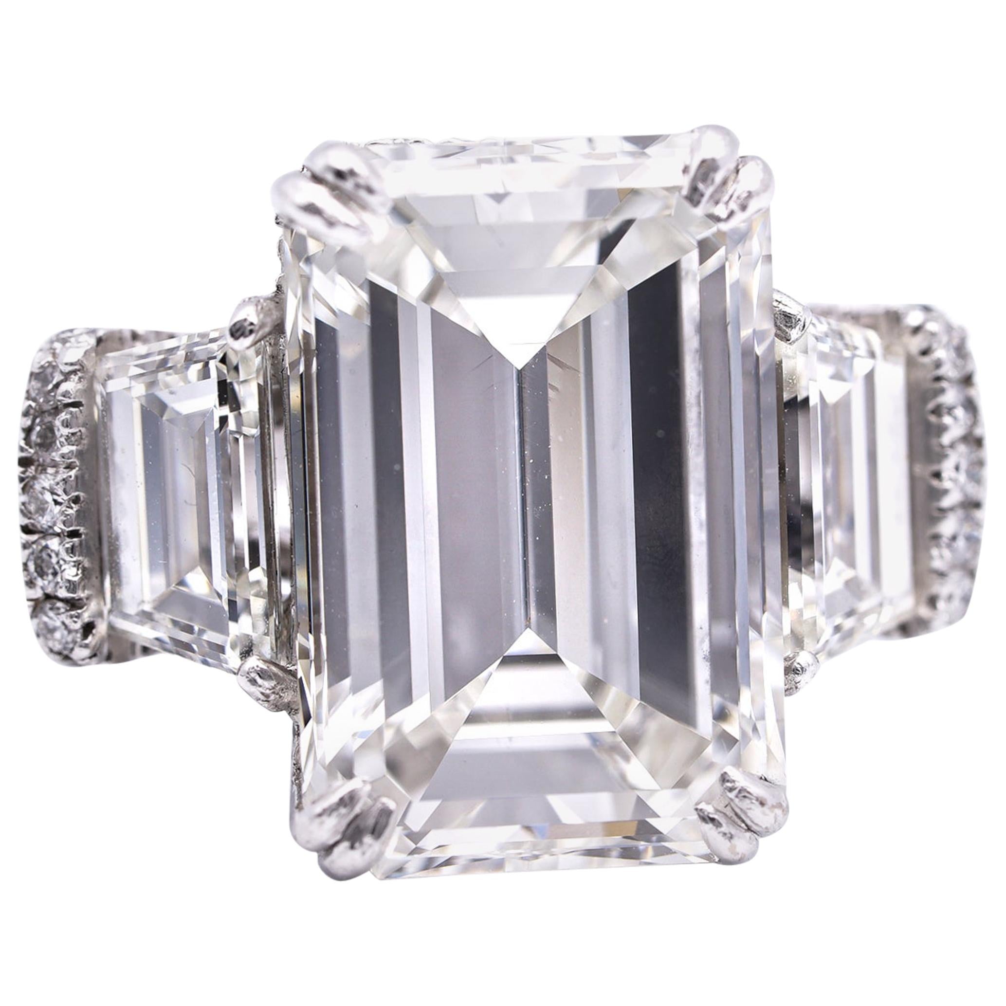 10.07 Emerald Cut Diamond Ring, GIA Certified