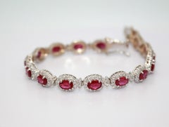 10.08 Carat Burma Ruby & Diamond Bracelet