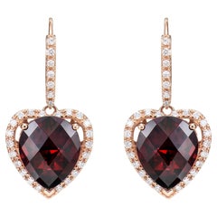 Sunita Nahata Rhodolite 10.08ct. Drop Earring in 18KRG with Diamond