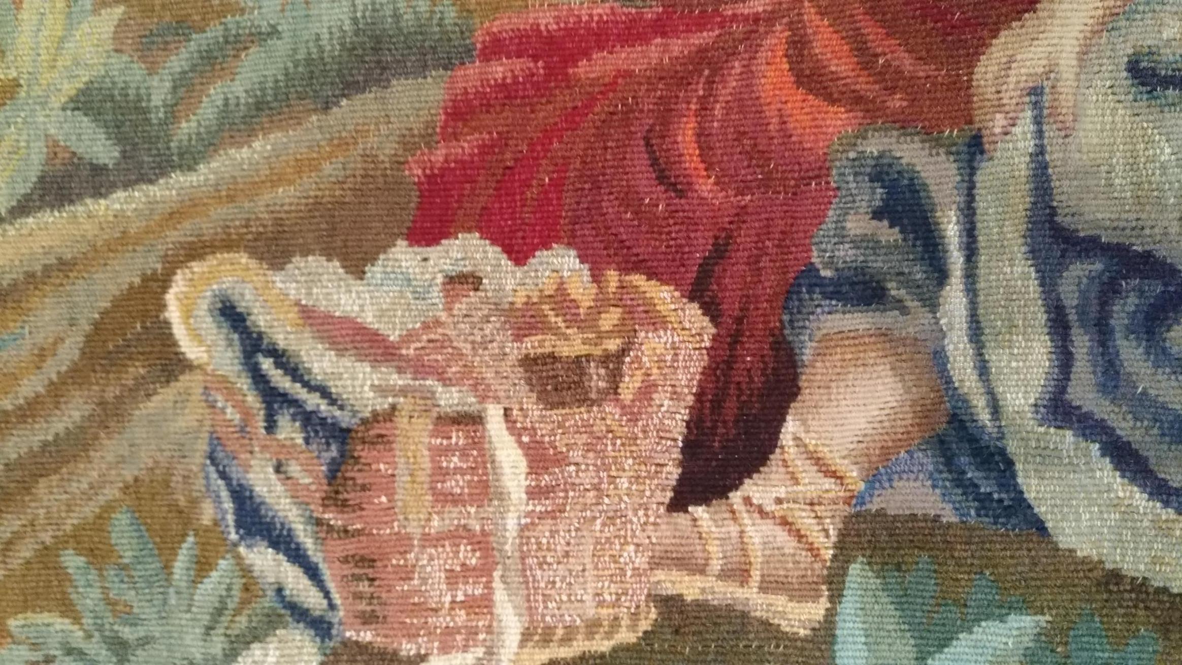 1008 - Luxueuse tapisserie d'Aubusson du 20e siècle au design romantique en vente 7