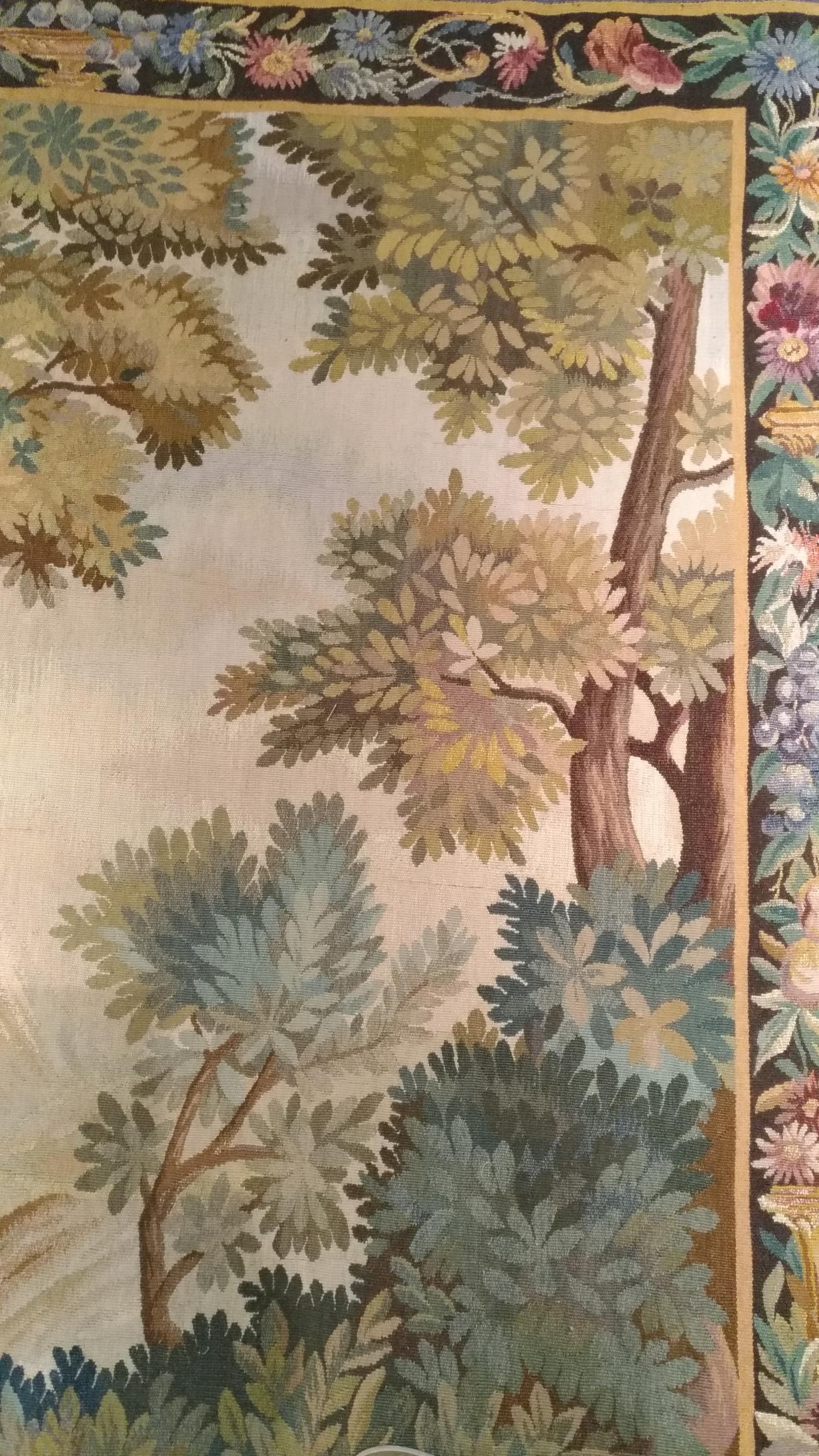 1008 - Luxueuse tapisserie d'Aubusson du 20e siècle au design romantique Excellent état - En vente à Paris, FR