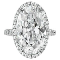 10.09 Carat Oval Halo Diamond Ring Brilliant 18K Gold Unparalleled Brilliance