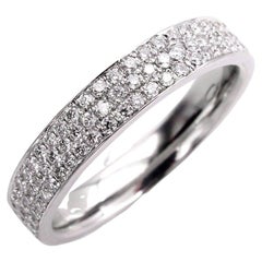 1,00ct 3 Row Pave Diamant 1/2 Way WEDDING ANNIVERSARY 18K Weißgold Bandring 