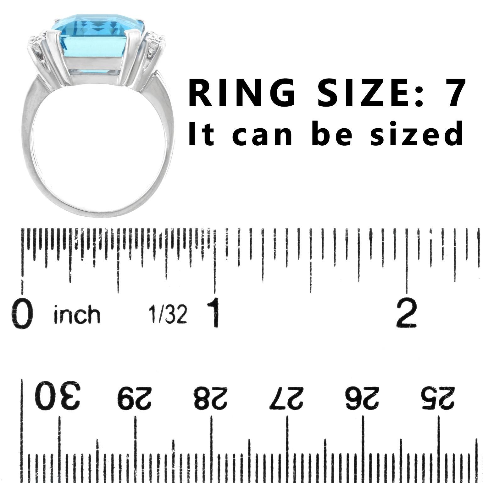 10.0ct Aquamarine and Diamond Ring For Sale 1