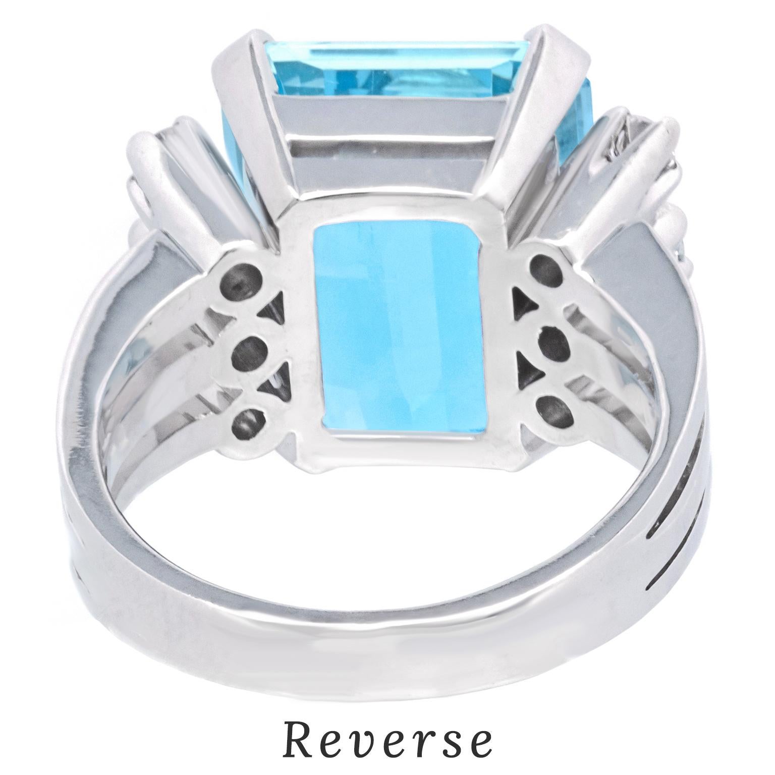 10.0ct Aquamarine and Diamond Ring For Sale 4