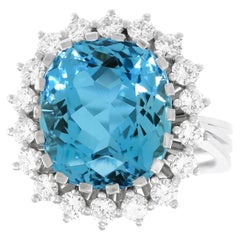 Bague aigue-marine et diamant de 10,0ct