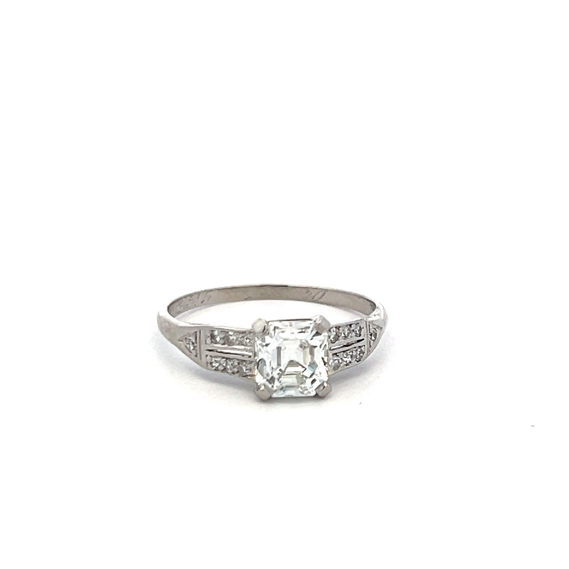 De las mujeres Anillo de compromiso de platino con diamantes talla Asscher de 1,00 ct con GIA (F VS2) en venta