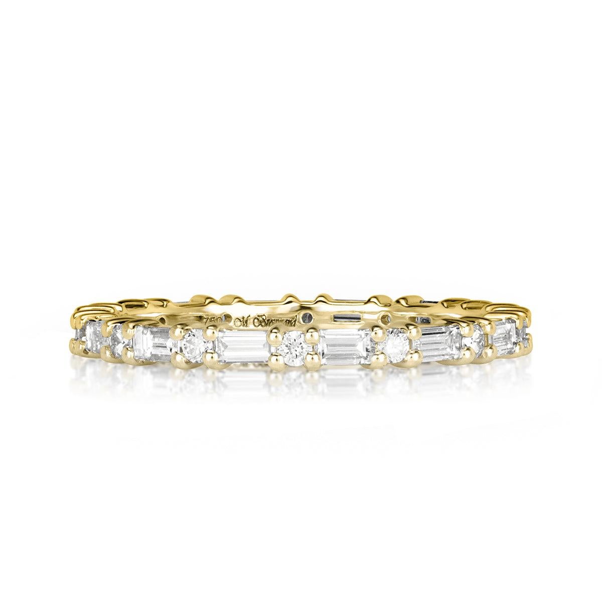 1.00ct Baguette Cut and Round Brilliant Cut Diamond Eternity Band in 18k Yellow