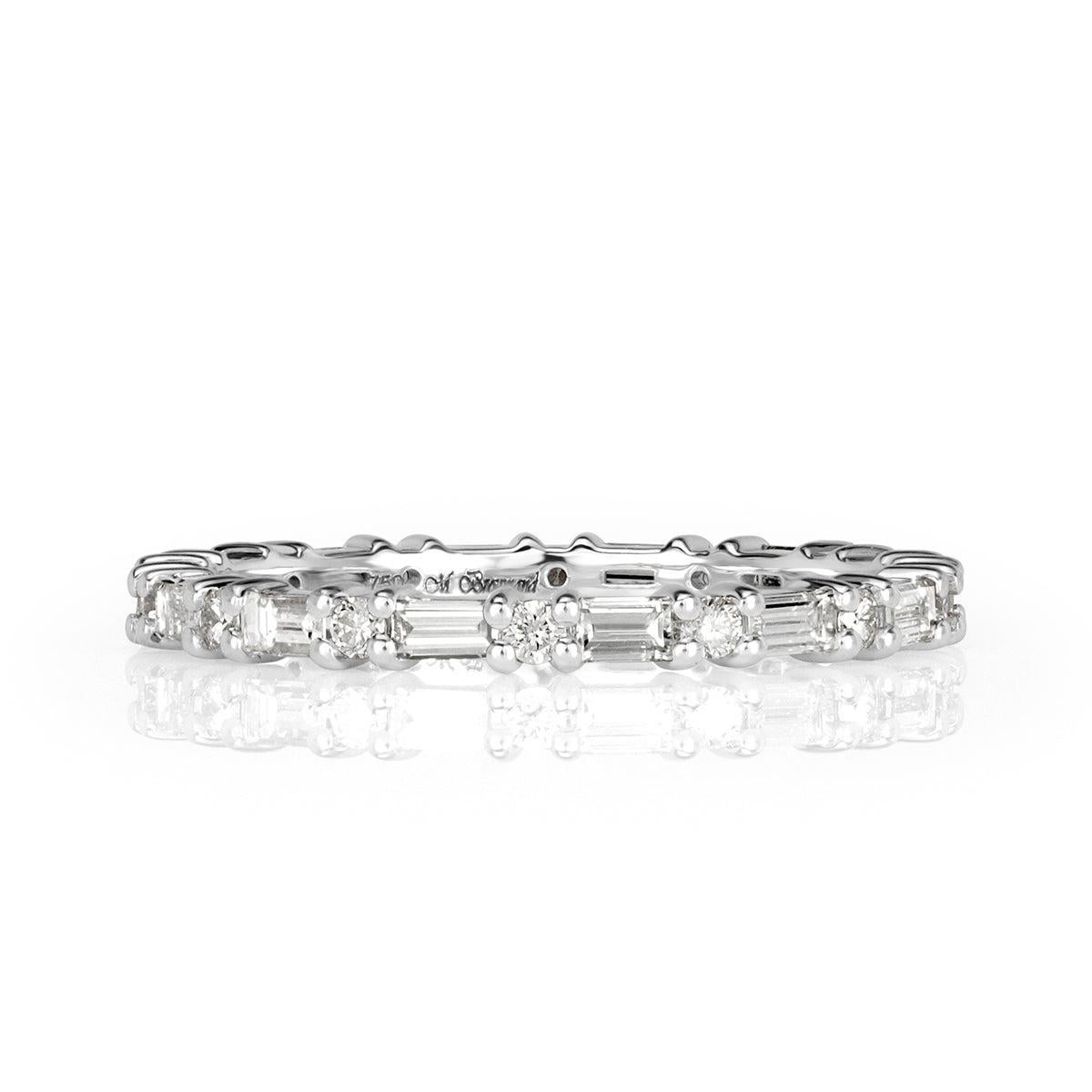 1.00ct Baguette Cut and Round Brilliant Cut Diamond Eternity Band in Platinum