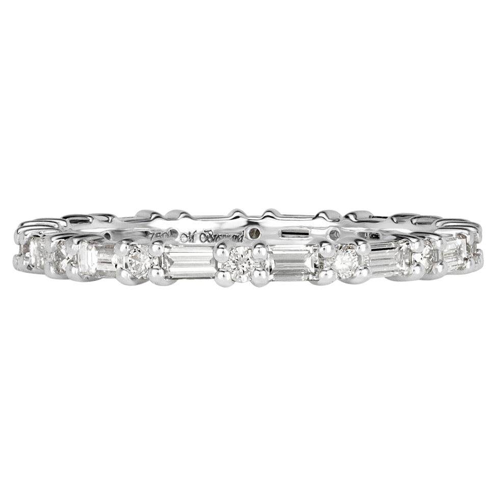 1.00ct Baguette Cut and Round Brilliant Cut Diamond Eternity Band in Platinum