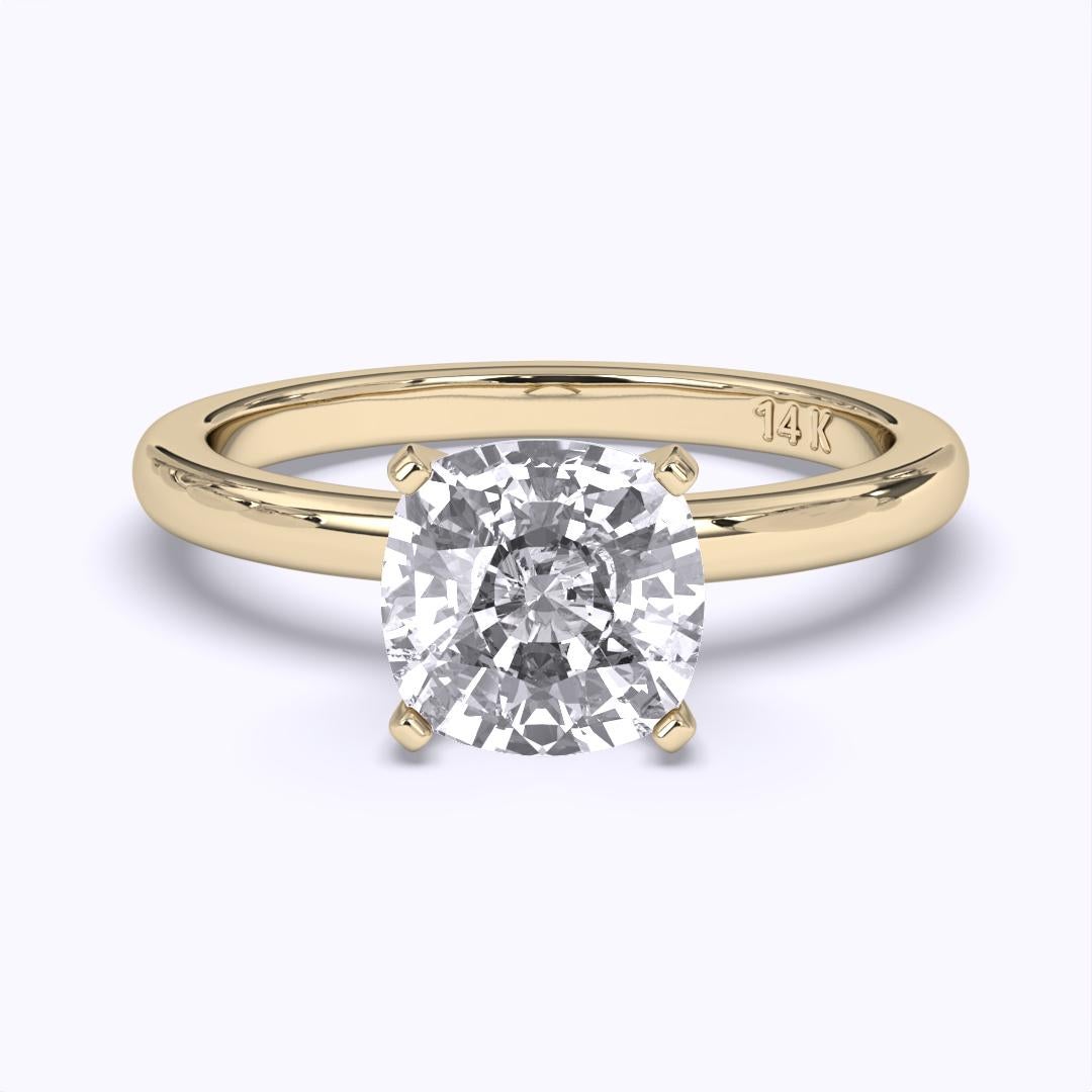 1.00CT Cushion Cut Solitaire GH Color SI Clarity Natural Diamond Wedding Ring For Sale 6