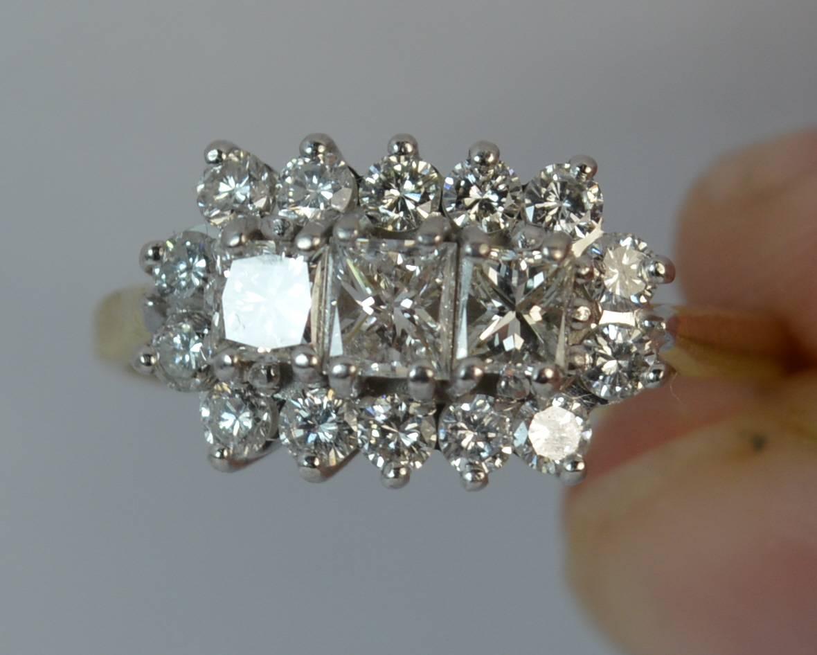 Diamond 18 Carat Gold Cluster Ring In Excellent Condition In St Helens, GB