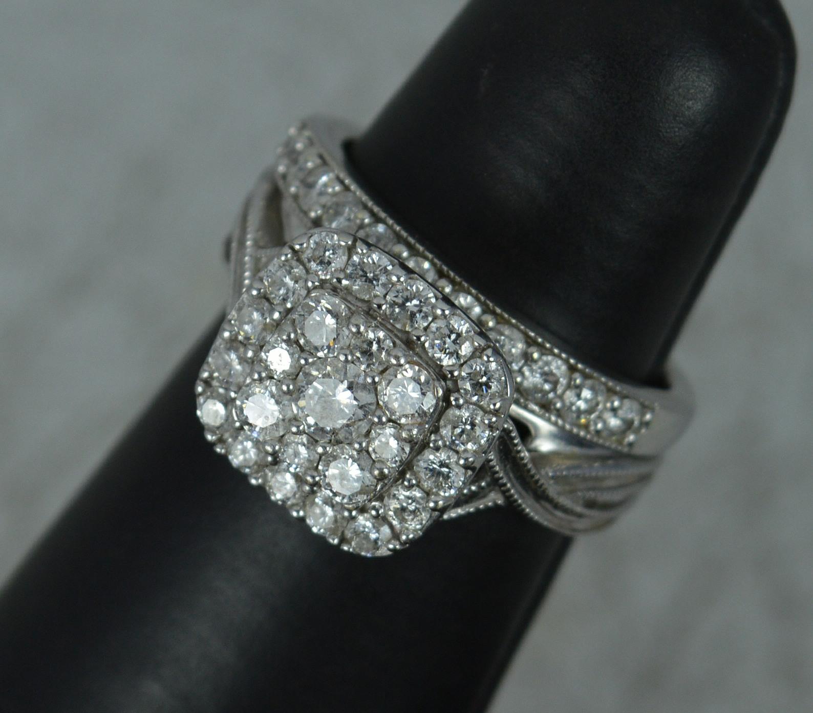 1.00ct Diamond 9ct White Gold Bridal Set Engagement & Eternity Ring 4