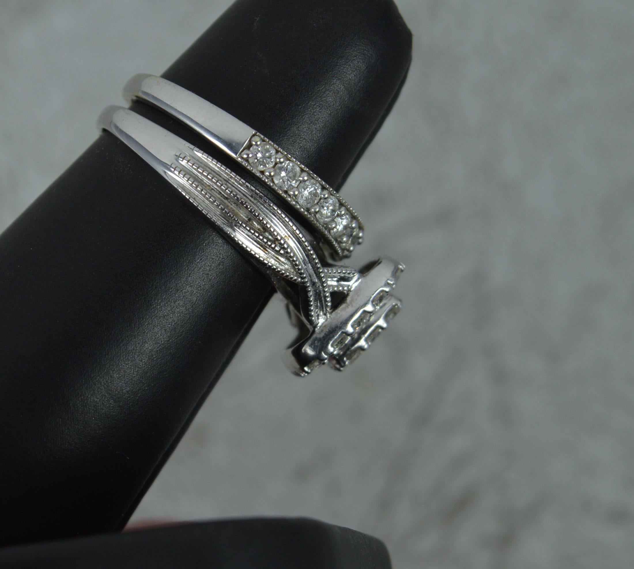 1.00ct Diamond 9ct White Gold Bridal Set Engagement & Eternity Ring 3