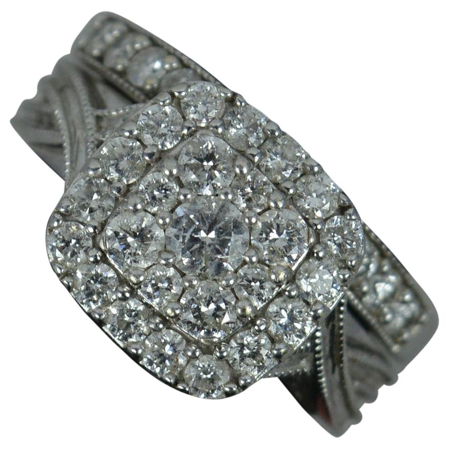 1.00ct Diamond 9ct White Gold Bridal Set Engagement & Eternity Ring