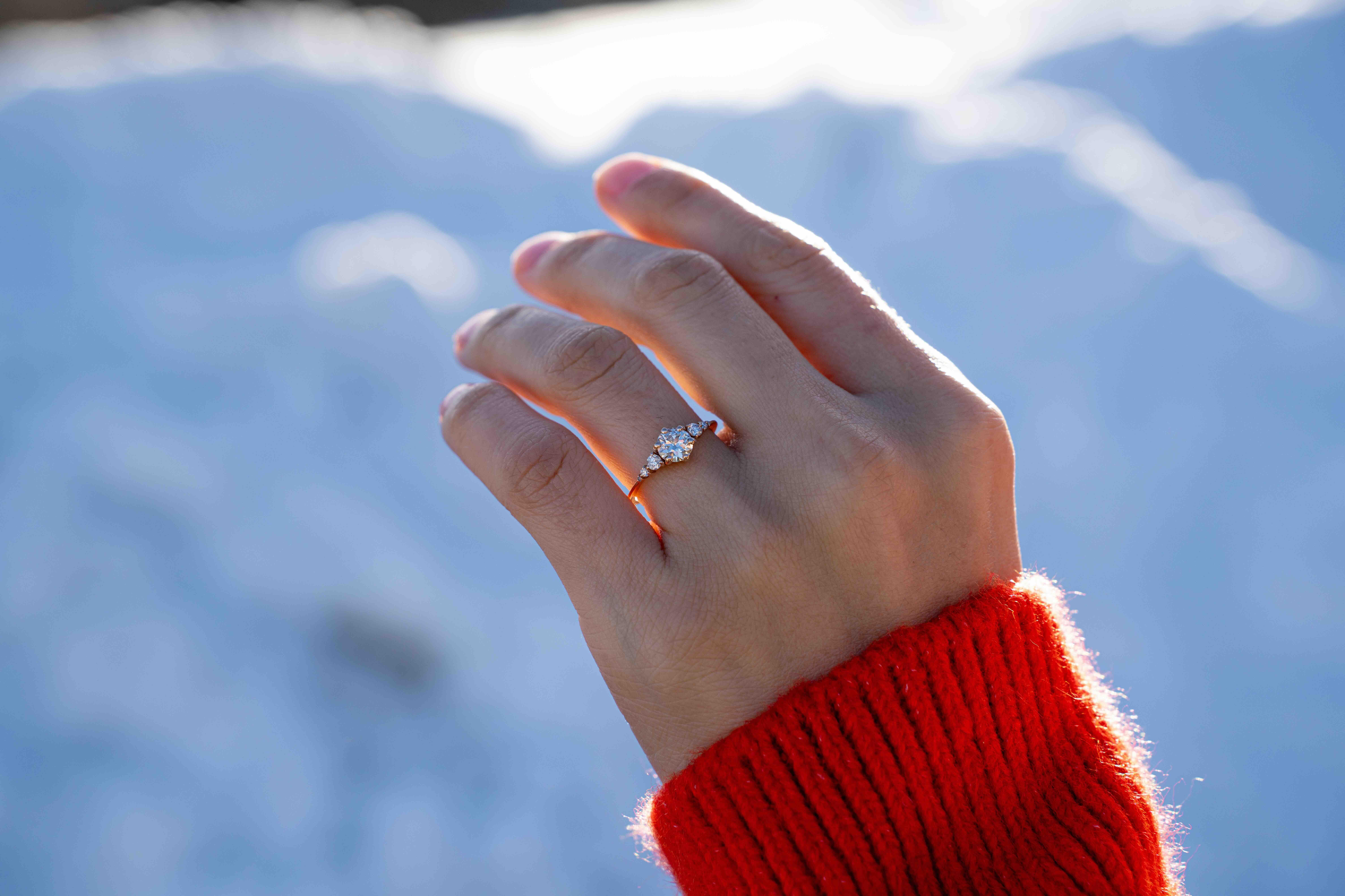 For Sale:  1.00ct Diamond Tria Engagement Ring 2