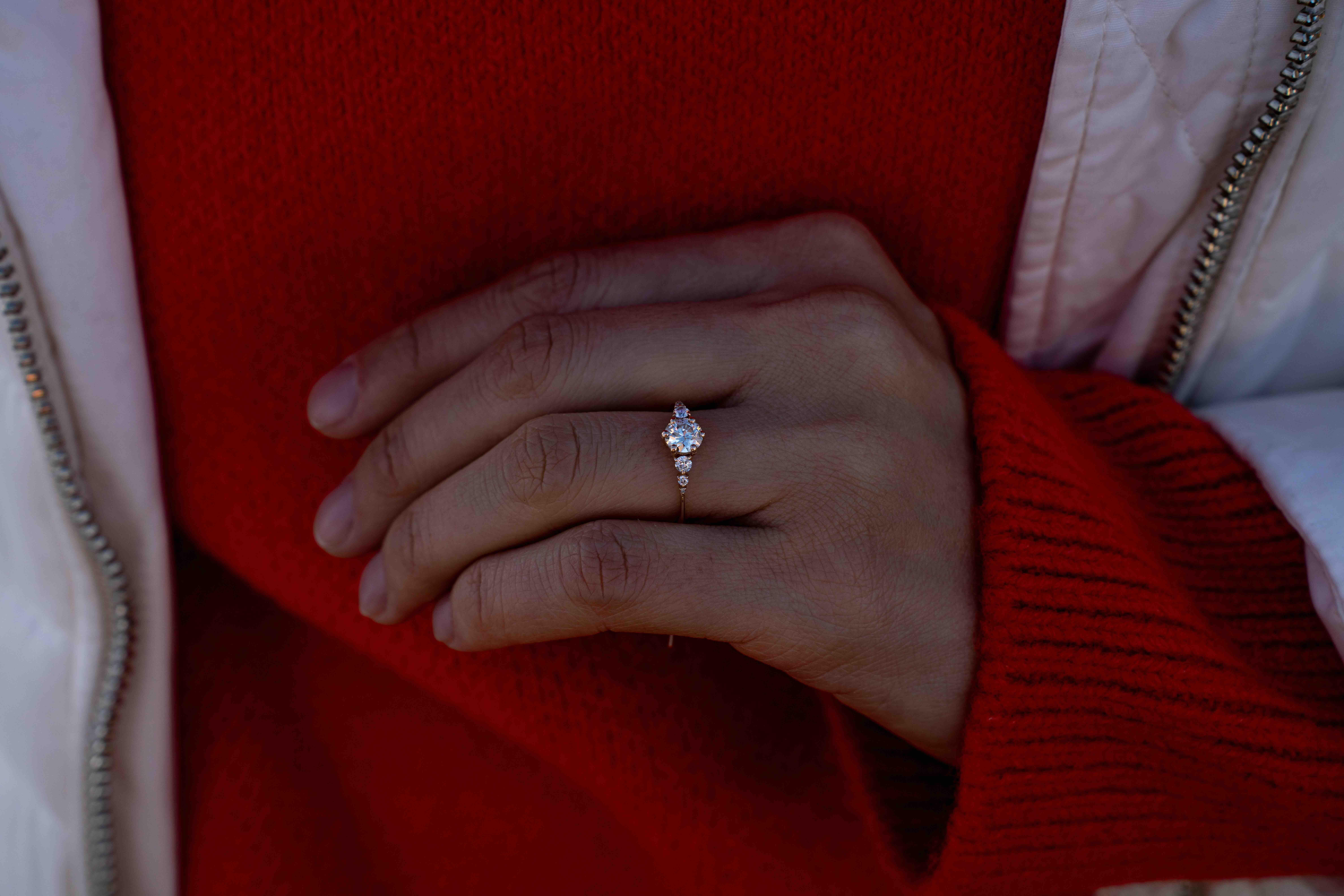 For Sale:  1.00ct Diamond Tria Engagement Ring 3
