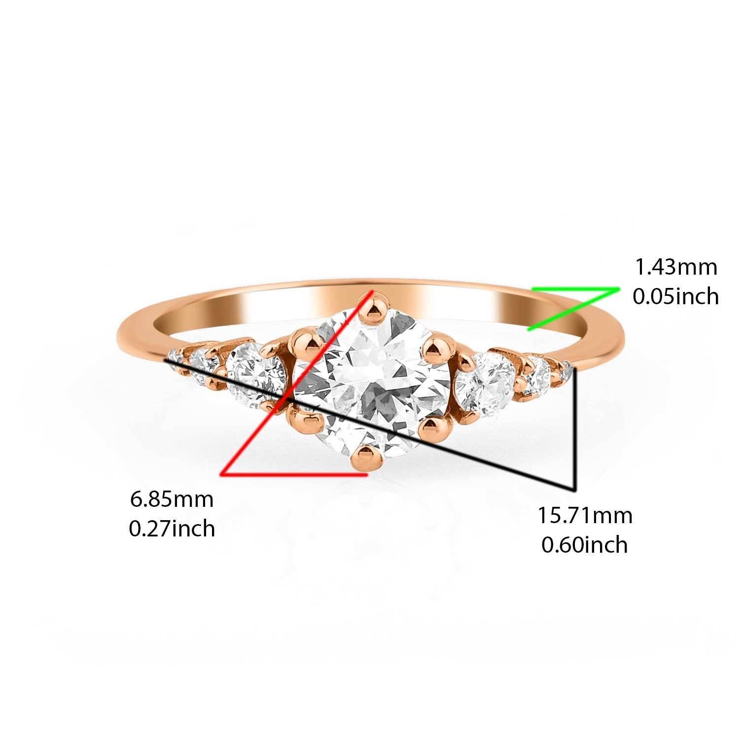 For Sale:  1.00ct Diamond Tria Engagement Ring 5