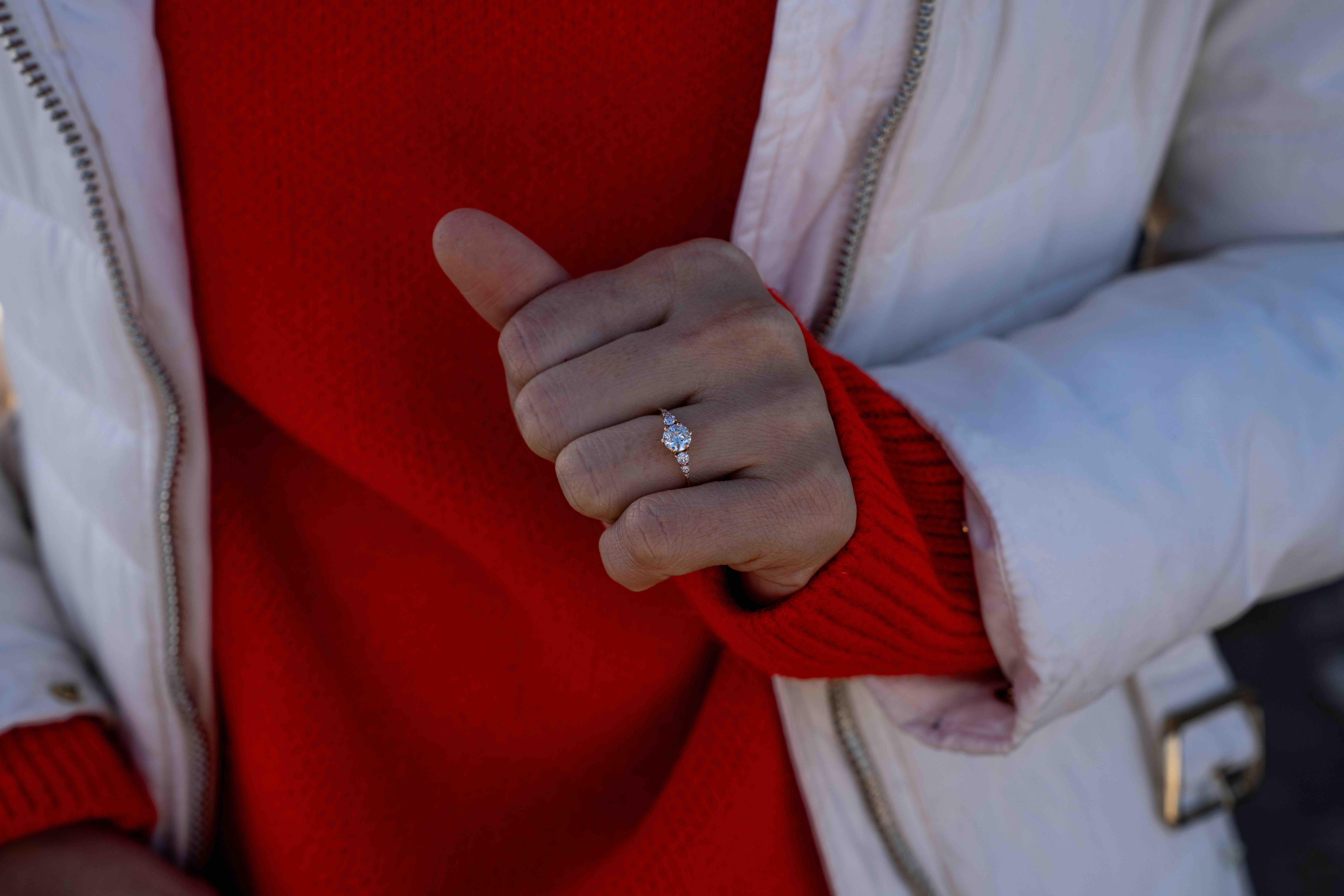 For Sale:  1.00ct Diamond Tria Engagement Ring 6