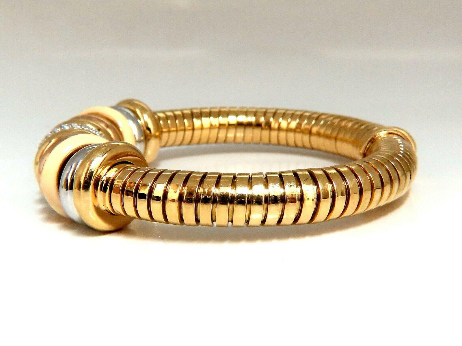 1.00ct Diamonds Ladies Accordion Bangle Bracciale 18 Karat Rolling Rolle Float in vendita 1