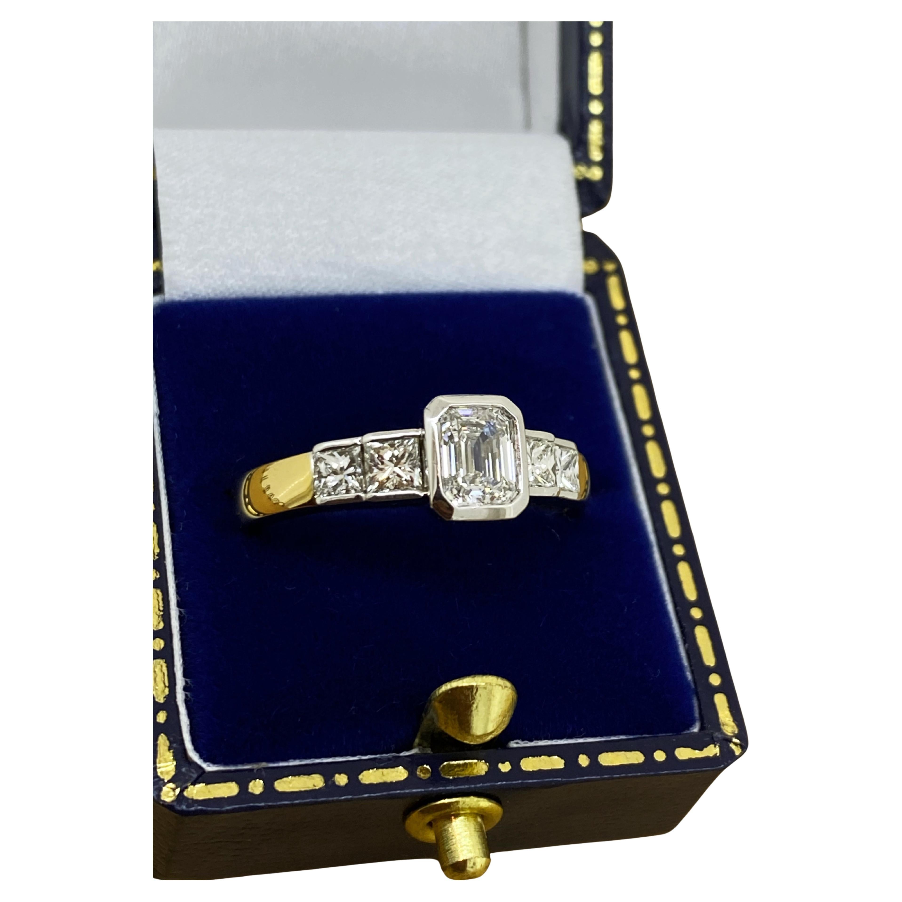 1.00ct Emerald Cut Diamond (G/VS) Engagement Ring in 18K Gold. Valued at $21900