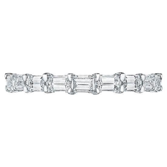 1.00ct Emerald Cut Diamond Halfway Band in 18KT Gold For Sale