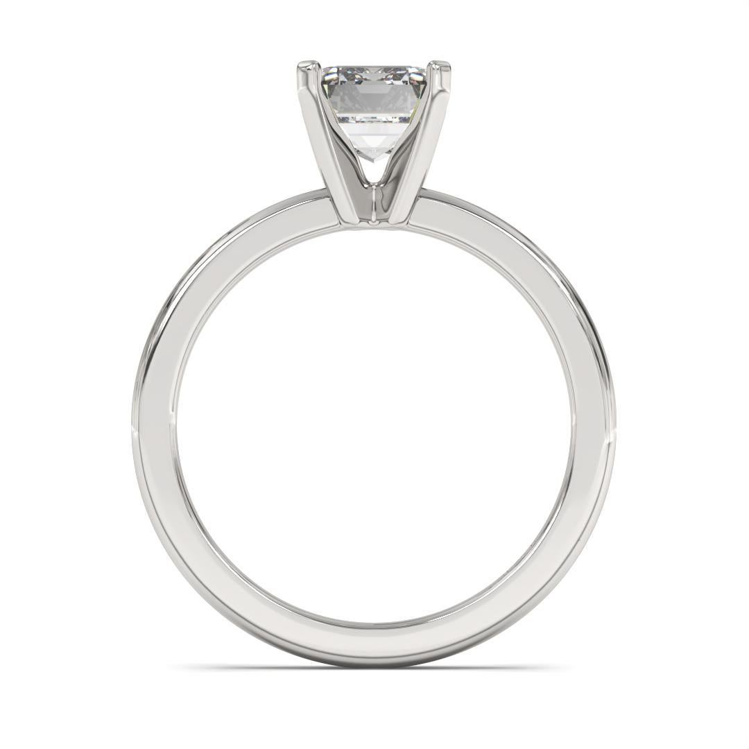 Bague de mariage solitaire taille émeraude GH couleur I1 pureté diamant naturel de 1,00 carat  en vente 3