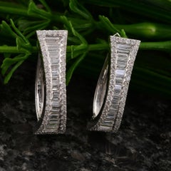 1 Karat SI/HI Diamant Hochzeit Clip-On Ohrringe 18 Karat Weißgold Feine Juwelen