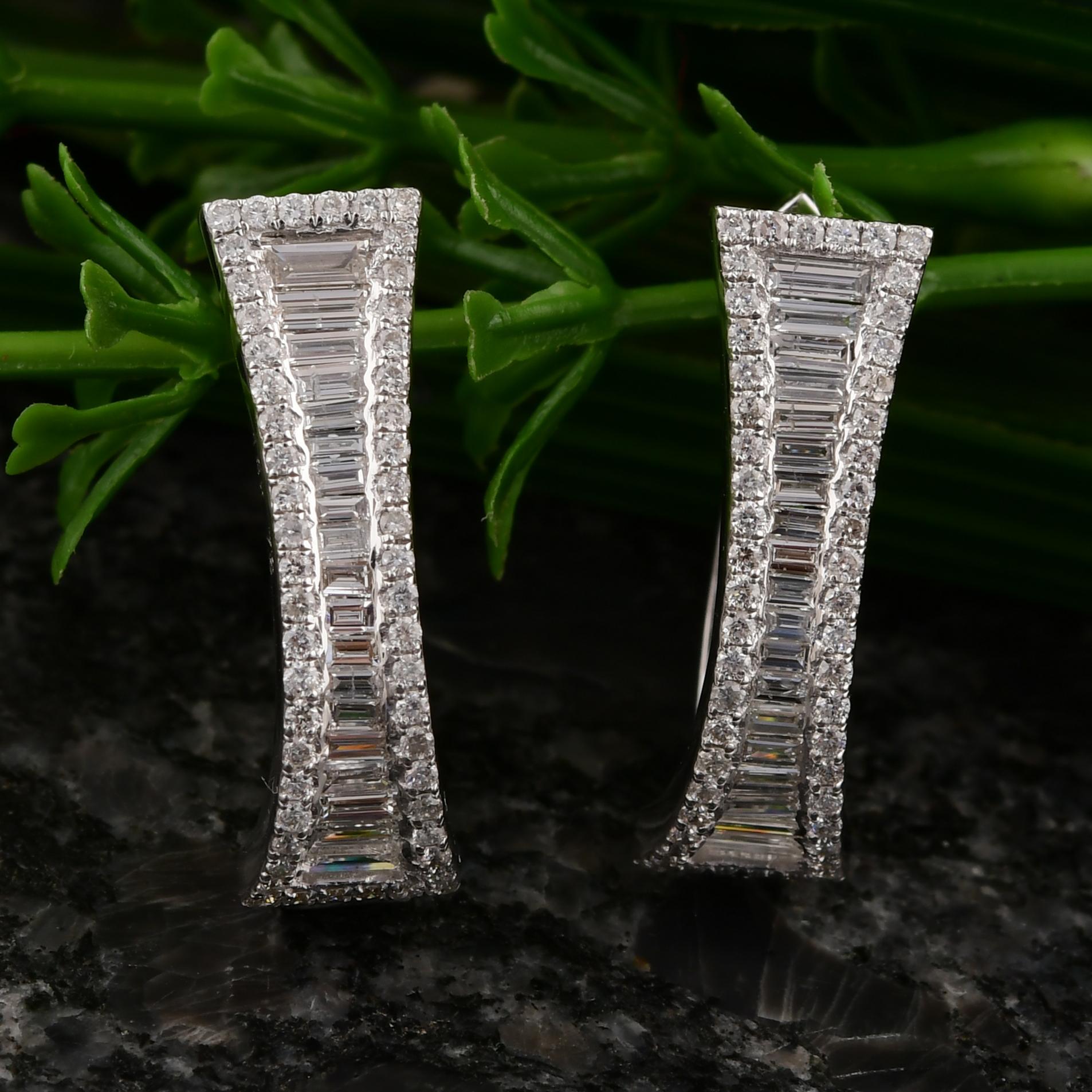 1.00Ct Fine Diamond Wedding Clip-On Ohrringe 18K Solid White Gold im Zustand „Neu“ im Angebot in Diera, Dubai