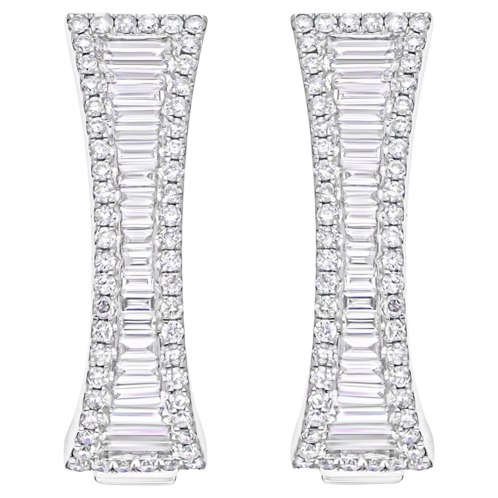 1.00Ct Fine Diamond Wedding Clip-On Ohrringe 18K Solid White Gold im Angebot
