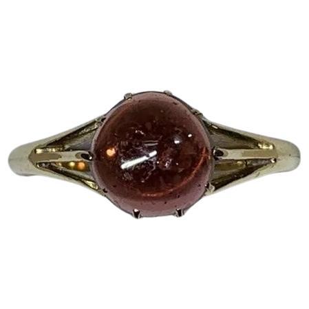 1.00ct garnet natural untreated In 18k Yellow Gold engagement ring.