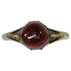 Anello di fidanzamento in oro giallo 18k con granato naturale non trattato da 1,00ct.