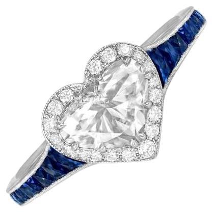 1.00ct Heart Shape Diamond Engagement Ring, Platinum